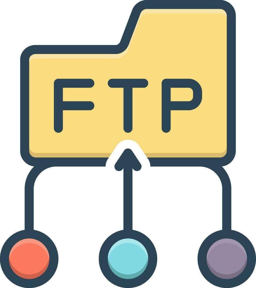 color icon for ftp vector