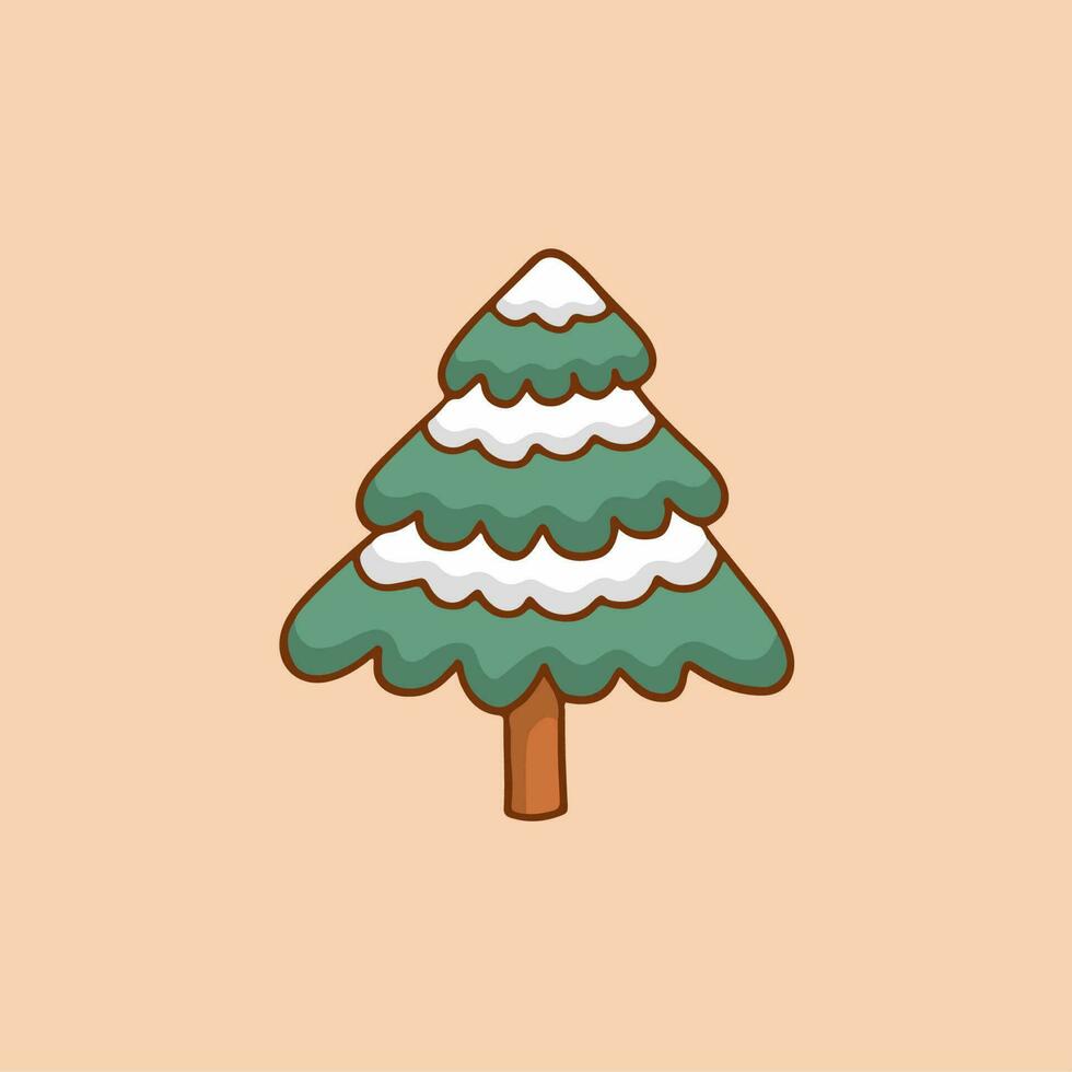 Christmas Tree Symbol. Social Media Post. Christmas Decoration Vector Illustration.