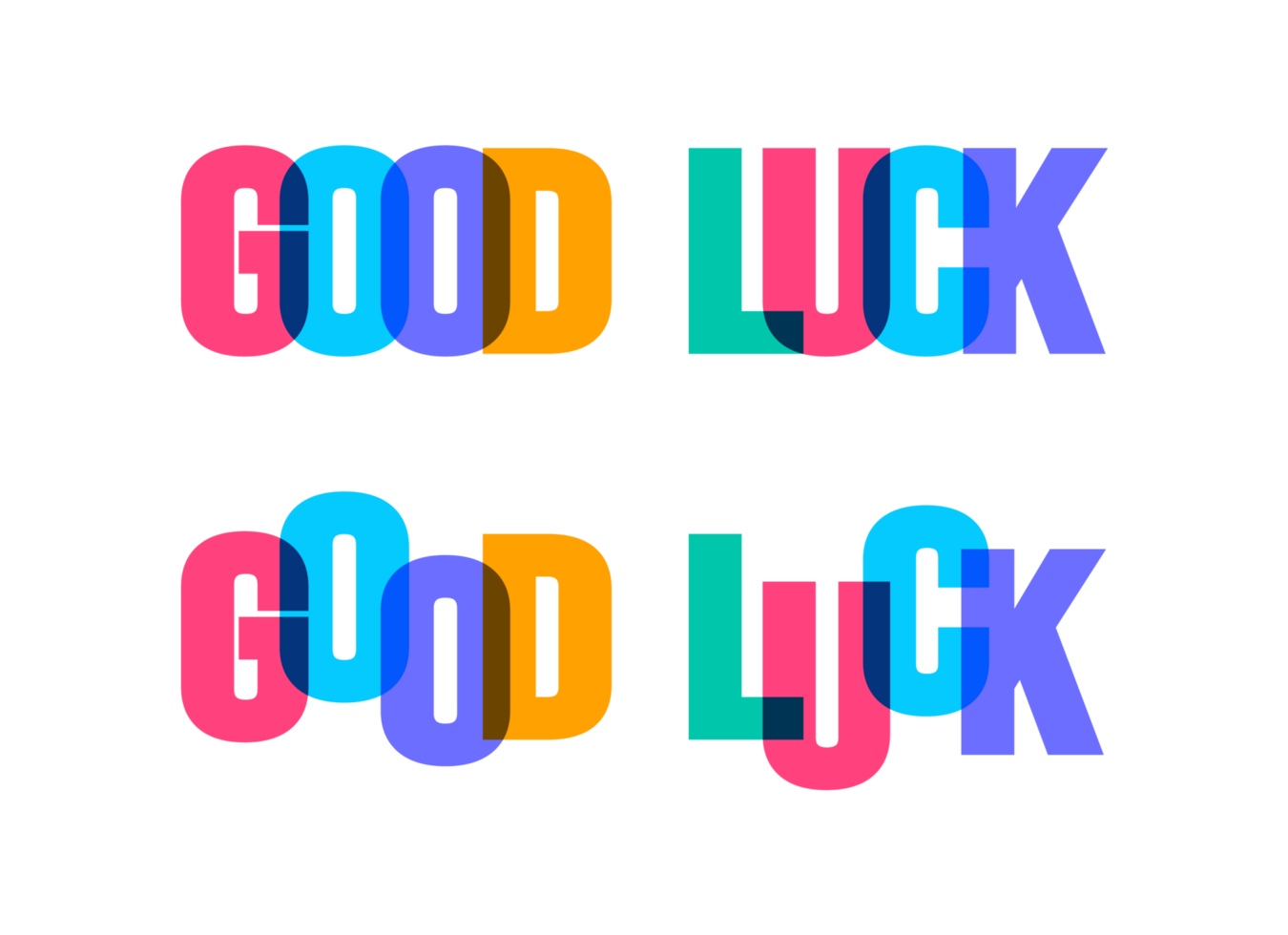 colorful lettering text typography png banner design template. colorful message and colorful big letters.