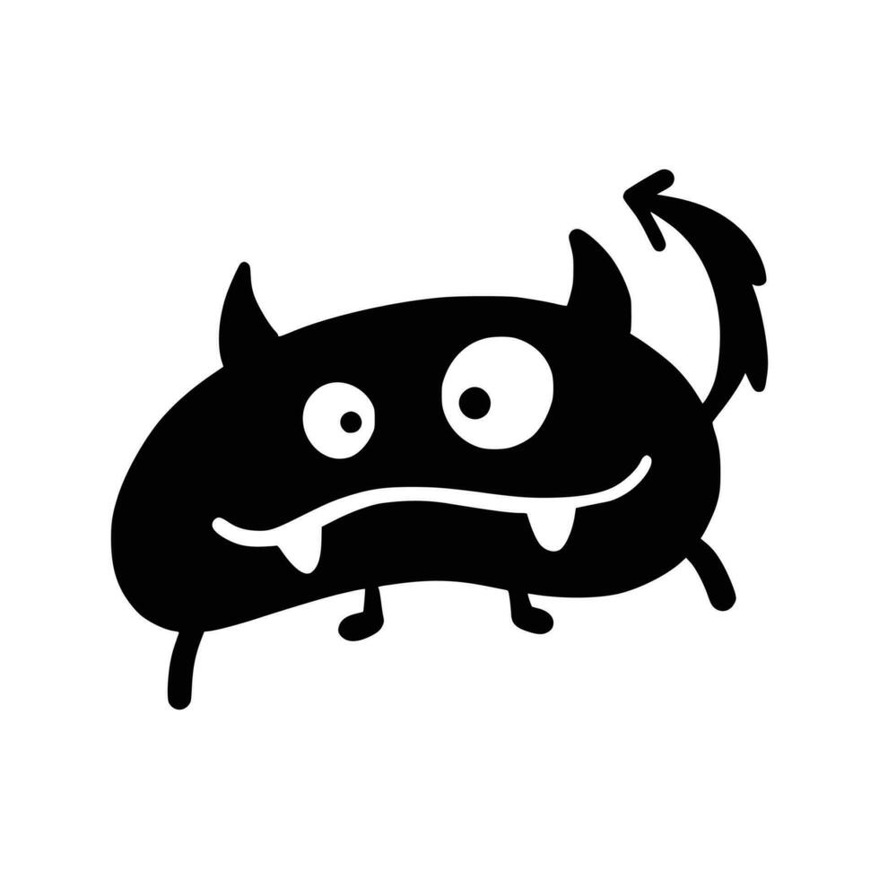 Cute monsters silhouette vector