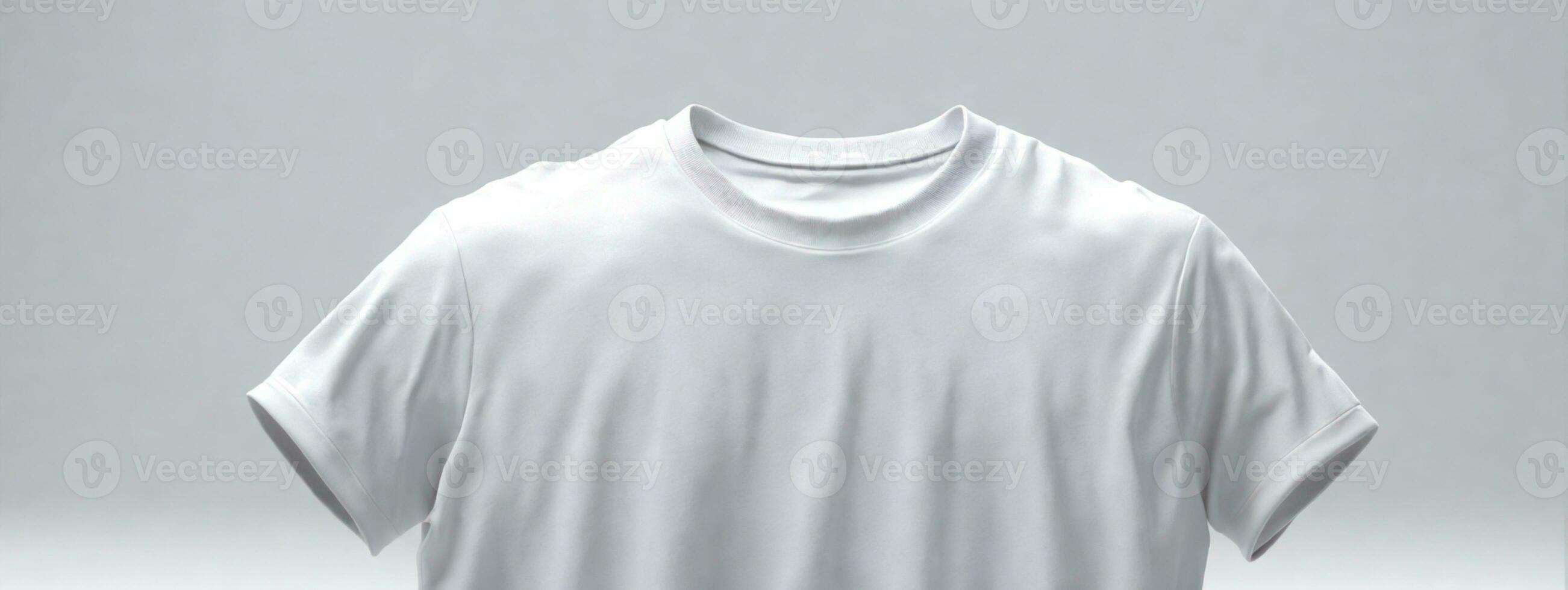 White T-Shirt, Mockup template for design print. AI generated photo