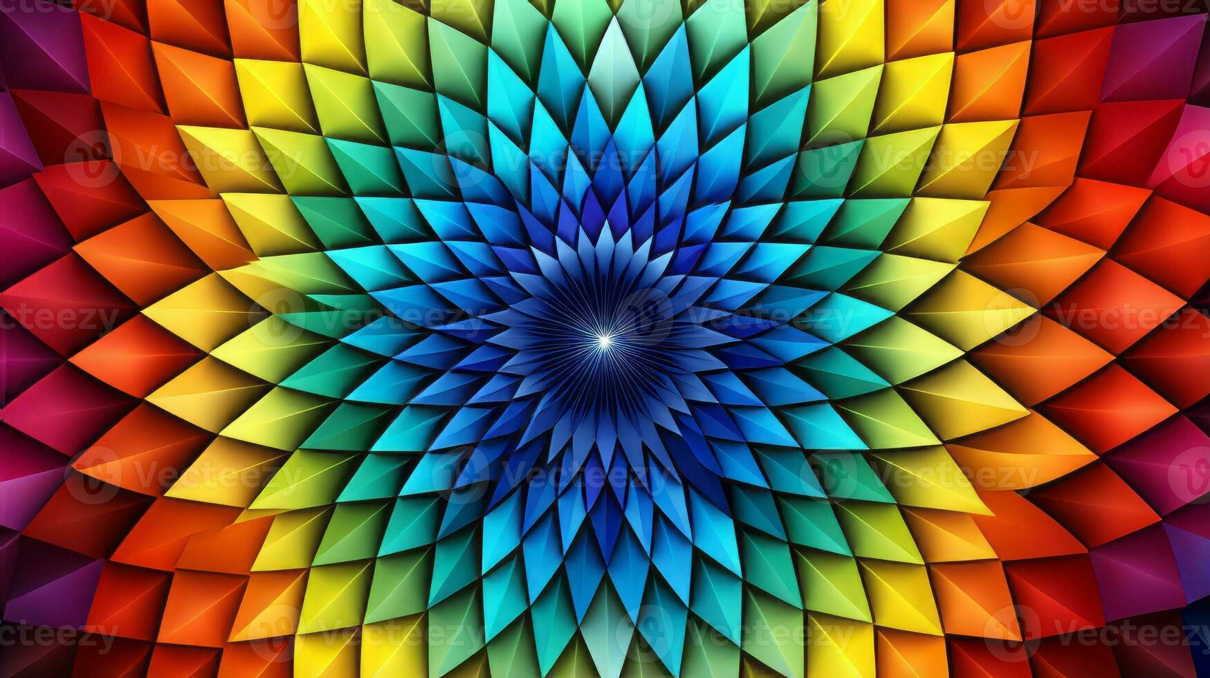 Colorful kaleidoscope optical illusion. Generative AI photo
