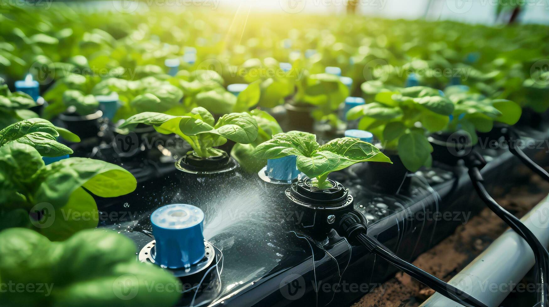 IoT Enabled Smart Irrigation System. Generative AI photo