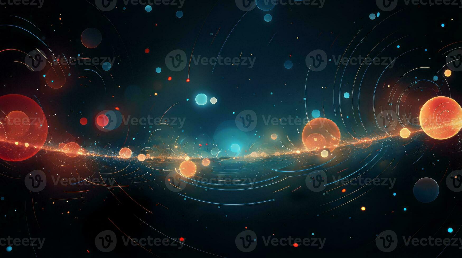 Abstract representation celestial bodies. Generative AI photo