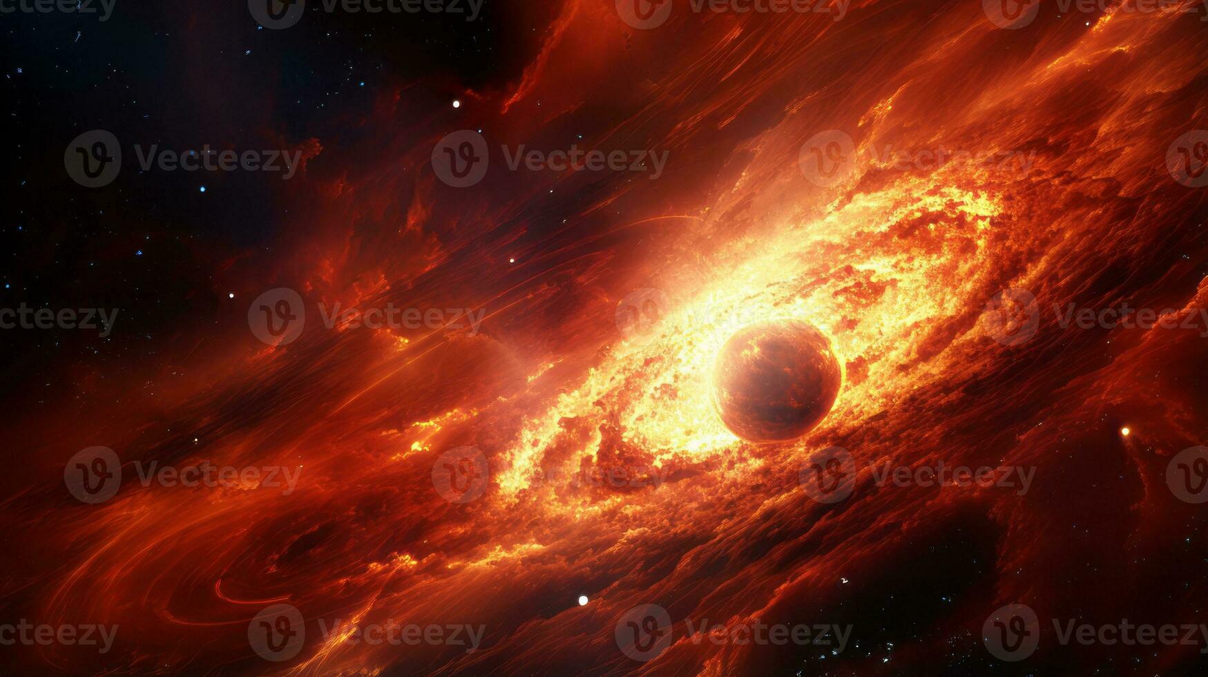 Artistic depiction quasar energy emission. Generative AI photo