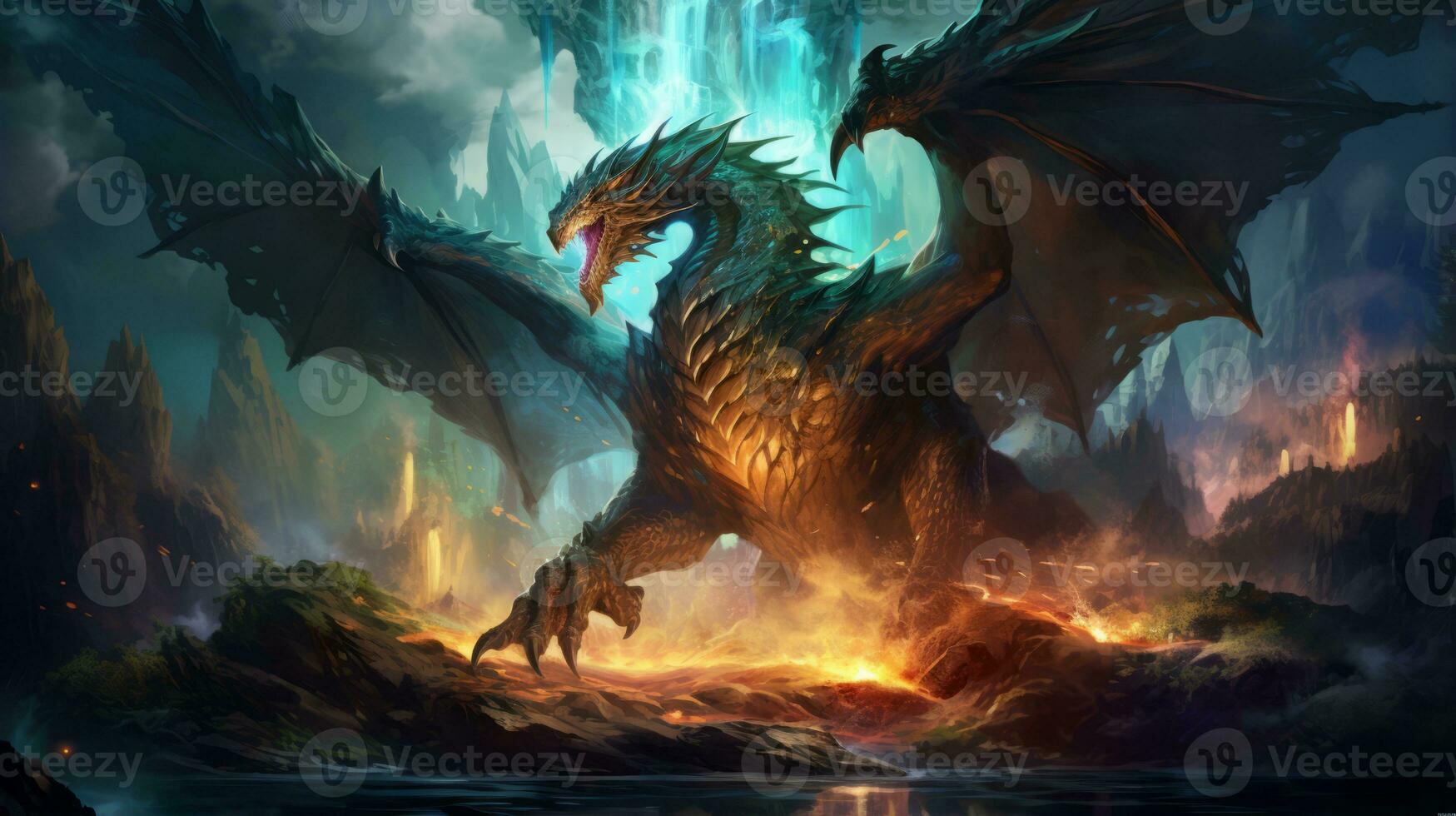 Mythical Creatures digital artwork. Generative AI photo