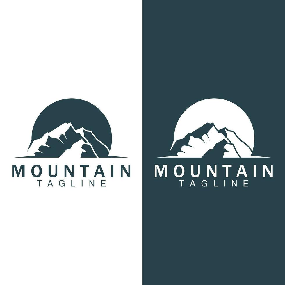 montaña logo sencillo ilustración silueta modelo vector diseño