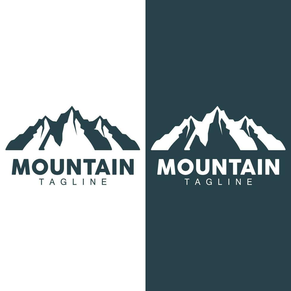 montaña logo sencillo ilustración silueta modelo vector diseño