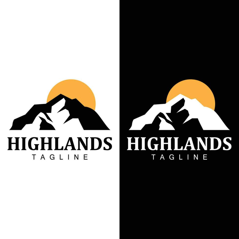 Mountain Logo Simple Illustration Silhouette Template Vector Design