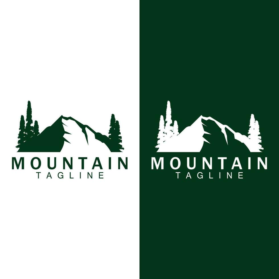 montaña logo sencillo ilustración silueta modelo vector diseño