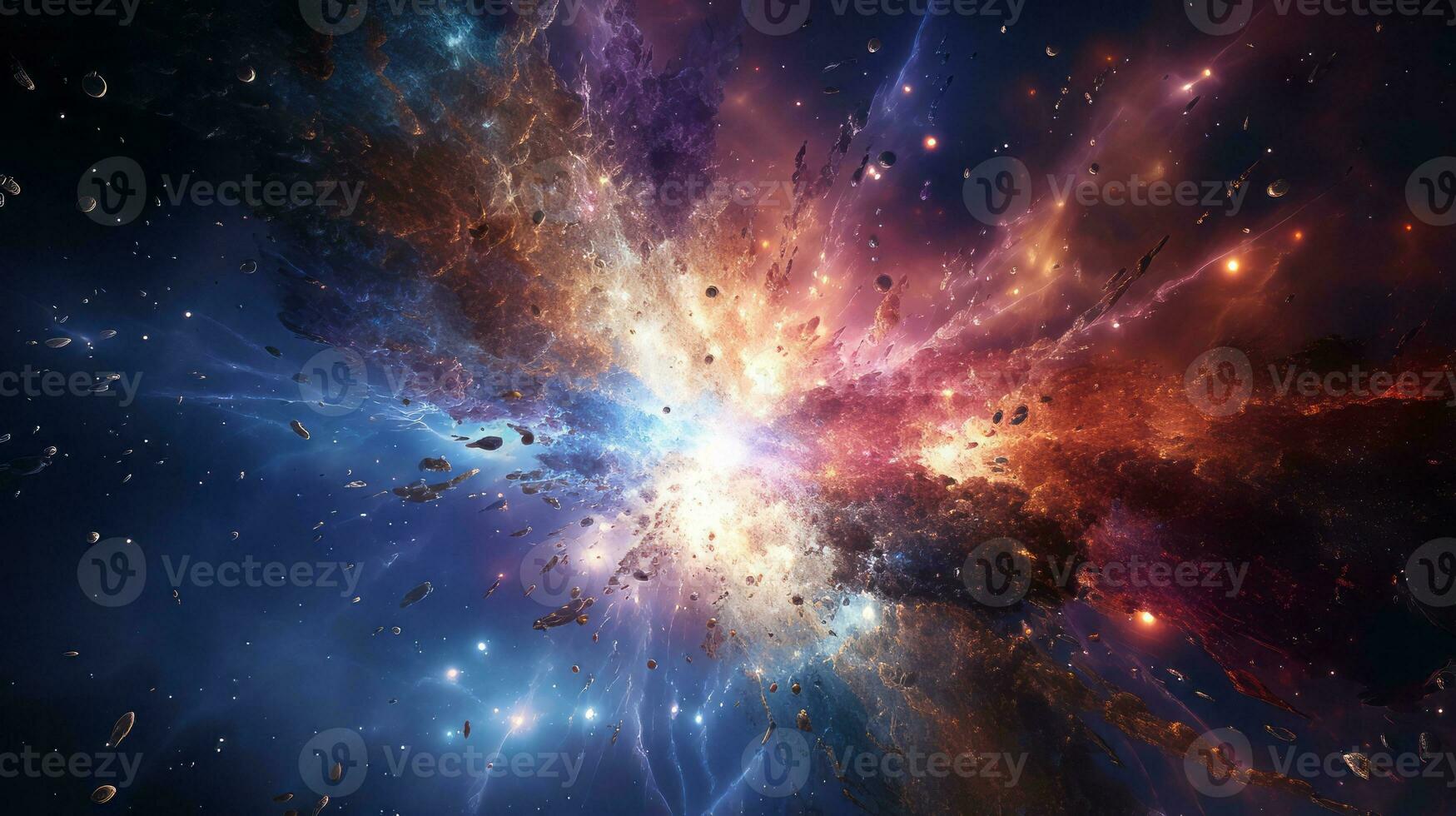 Colorful space filled with lots of stars. Generative AI photo