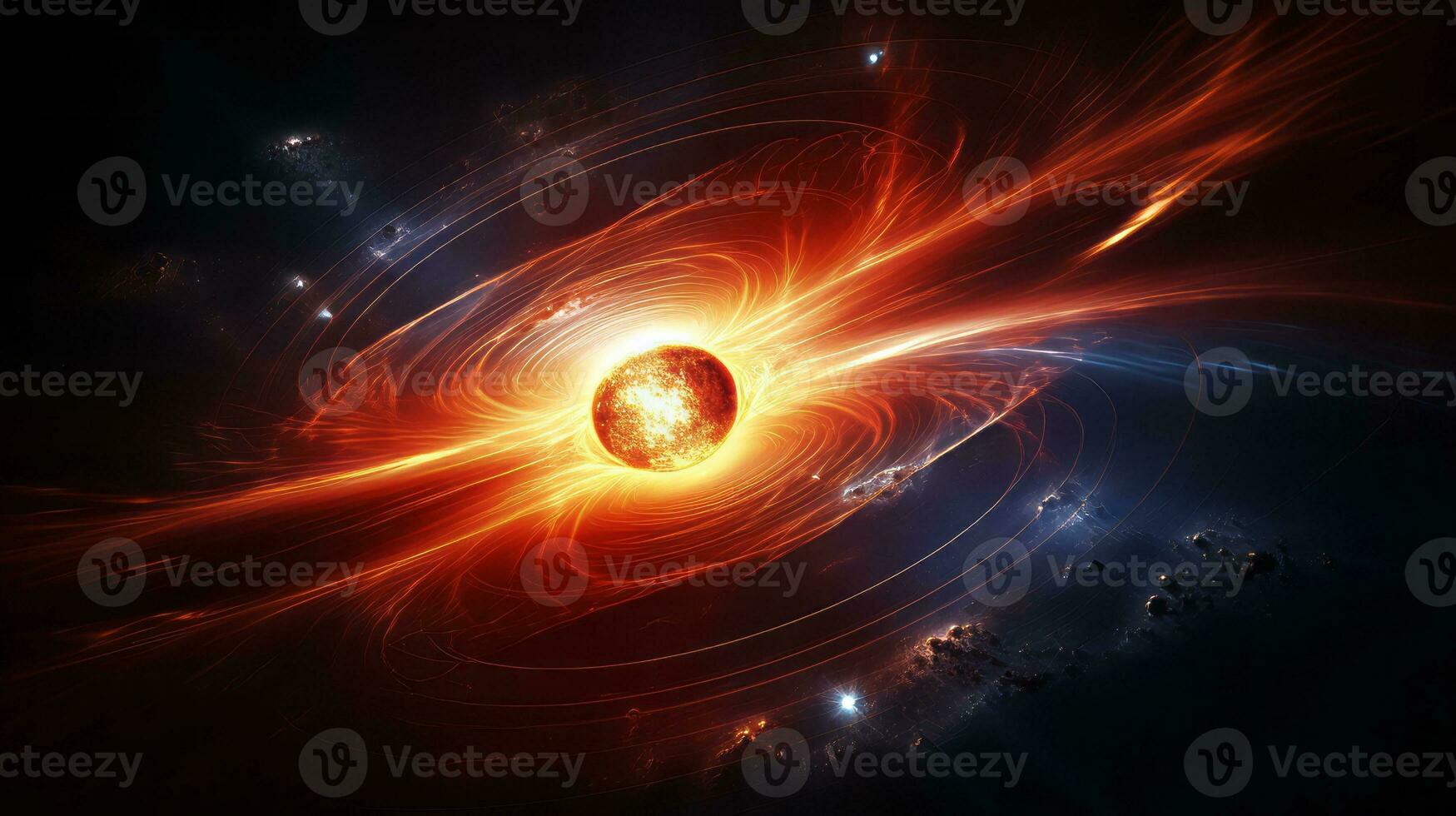 Image of a black hole in space. Generative AI photo