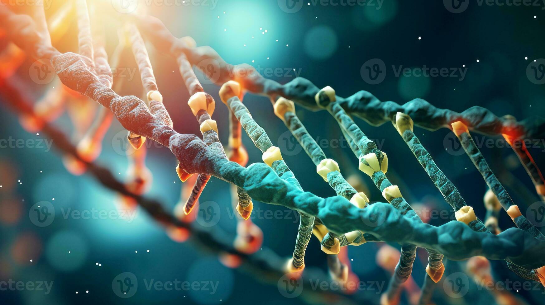 DNA with visible mutations. Generative AI photo