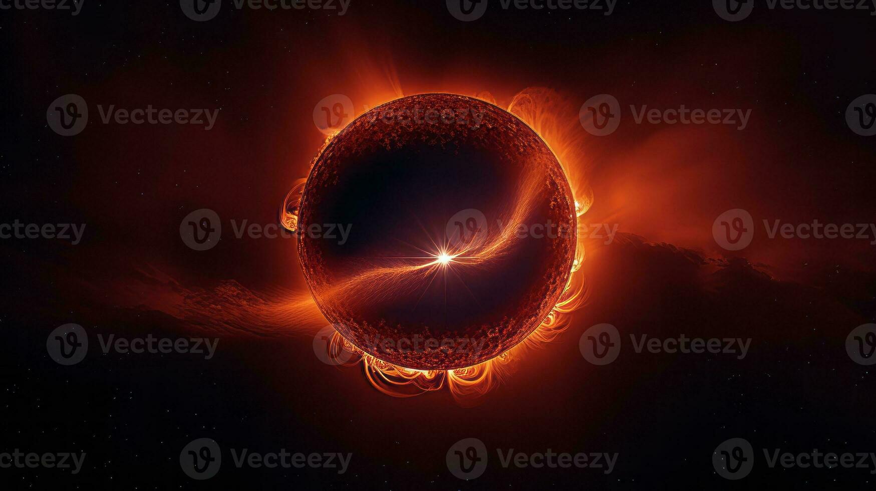 Celestial event solar eclipse. Generative AI photo