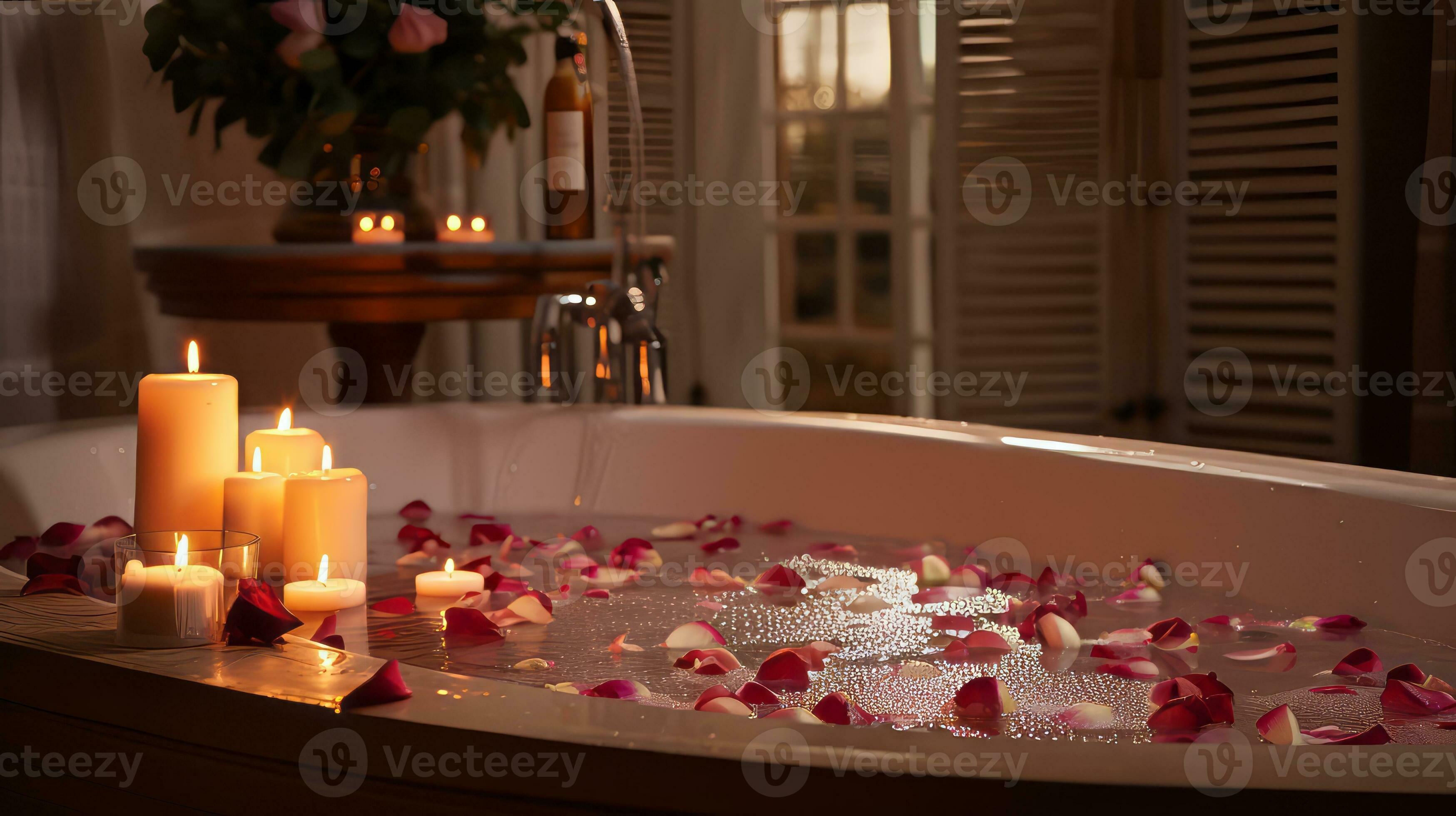 Rose Petal Bubble Bath. Generative AI 29268146 Stock Photo at Vecteezy