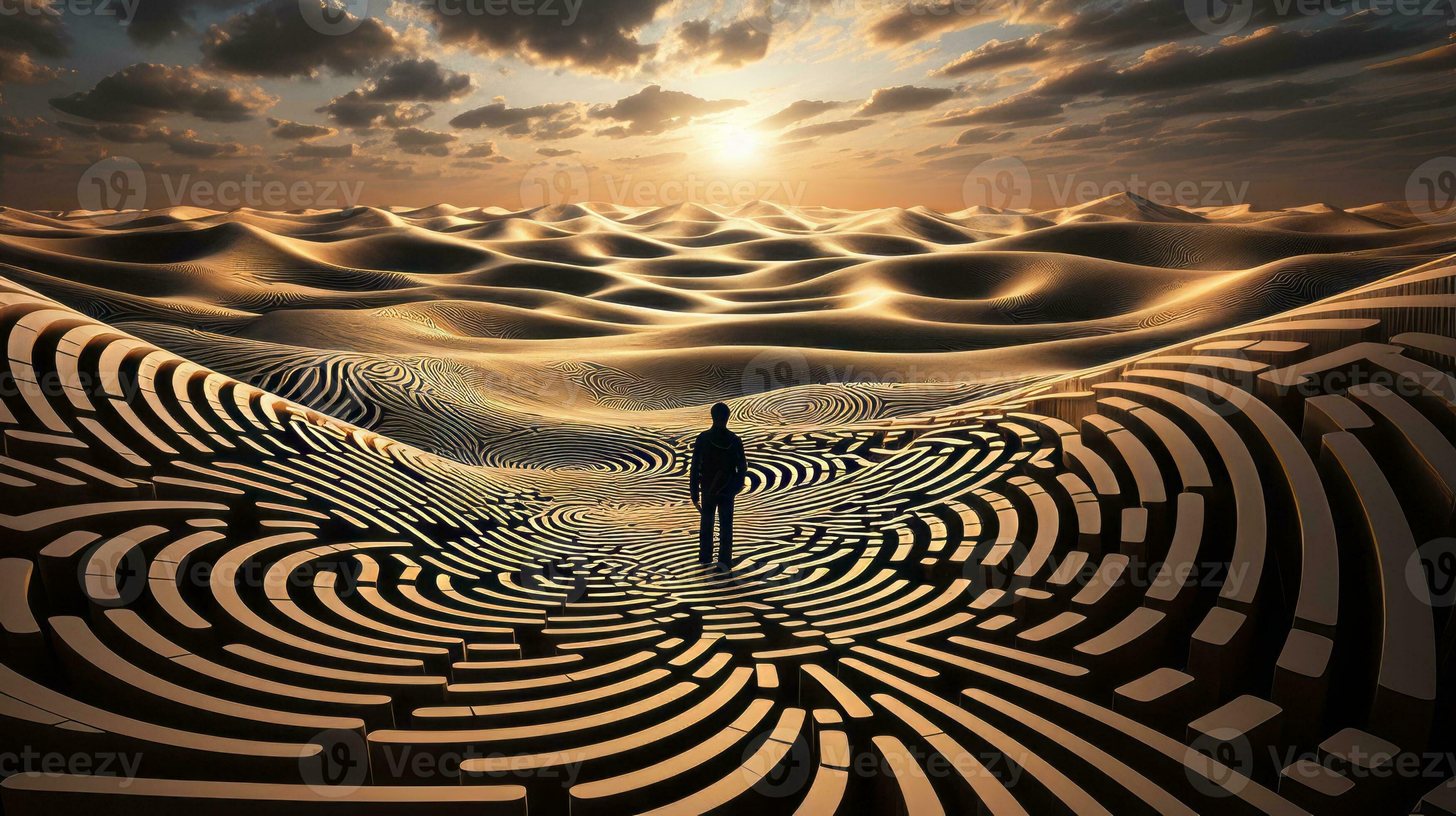 Desert mirage illusion. Generative AI 29268160 Stock Photo at Vecteezy