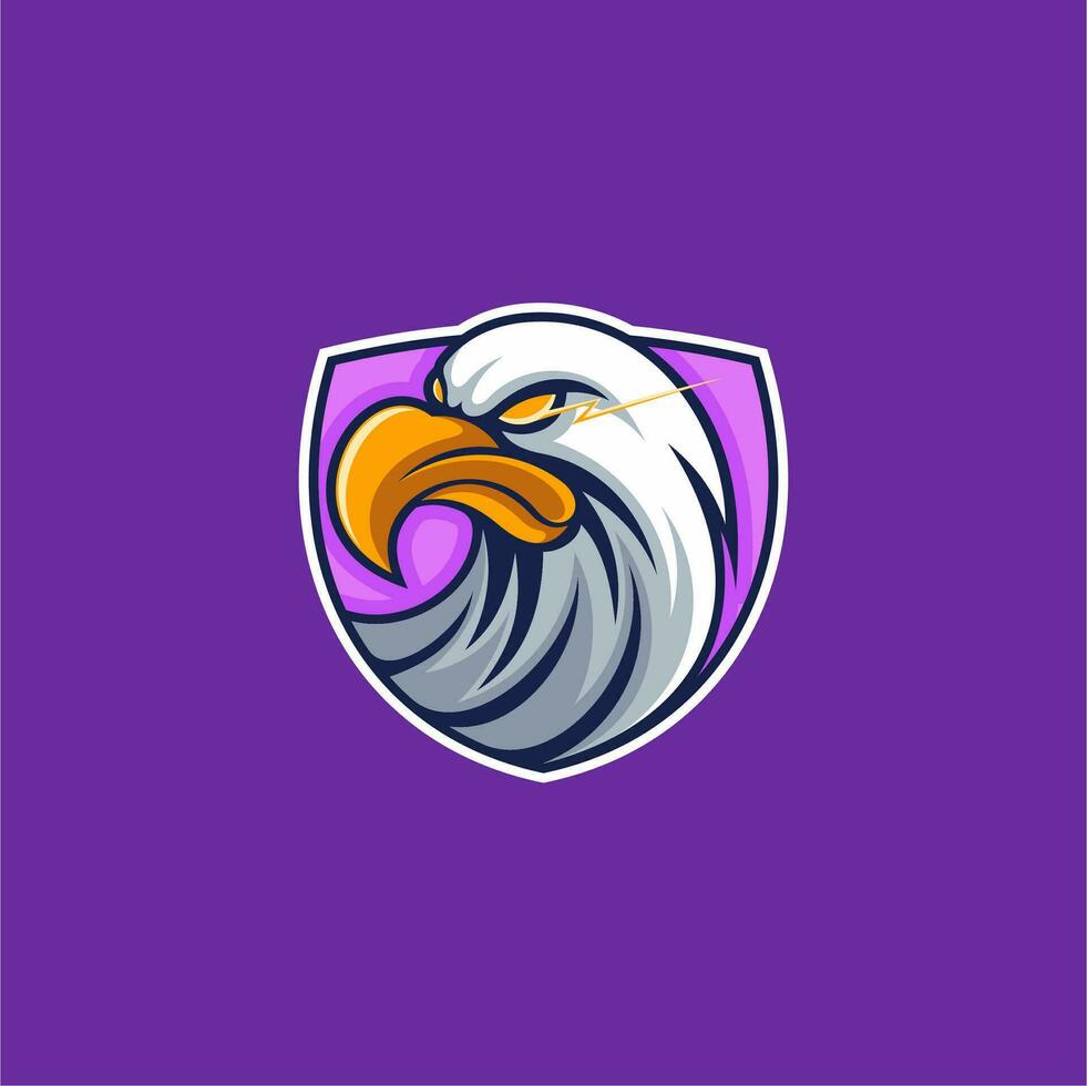 Eagle head logo with shield vector