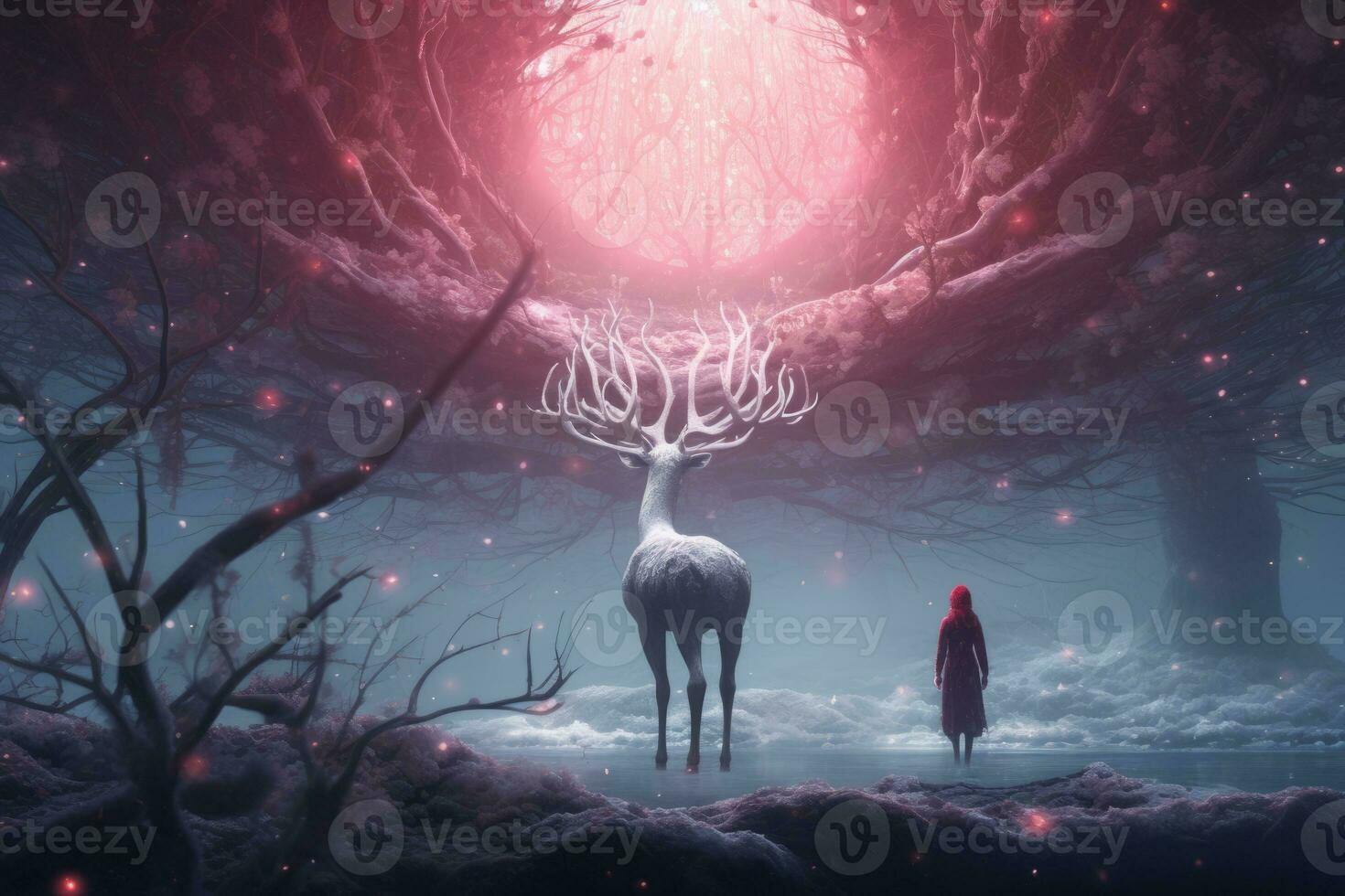 Surreal concept of Yuletide essence. Generative AI photo
