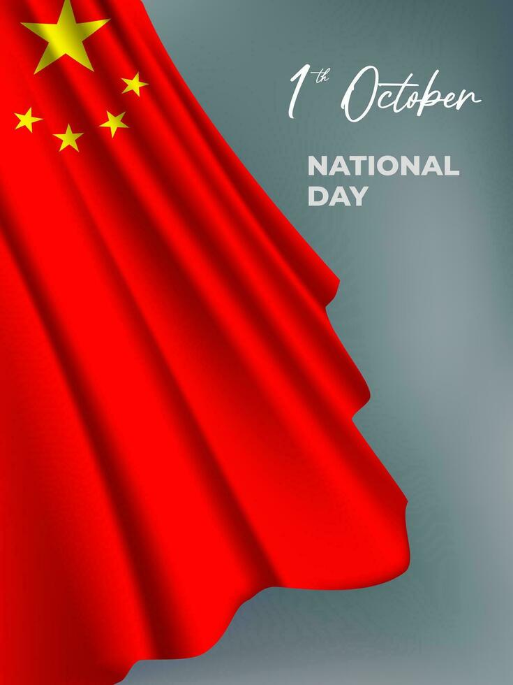 china flag silk vector chinese national day