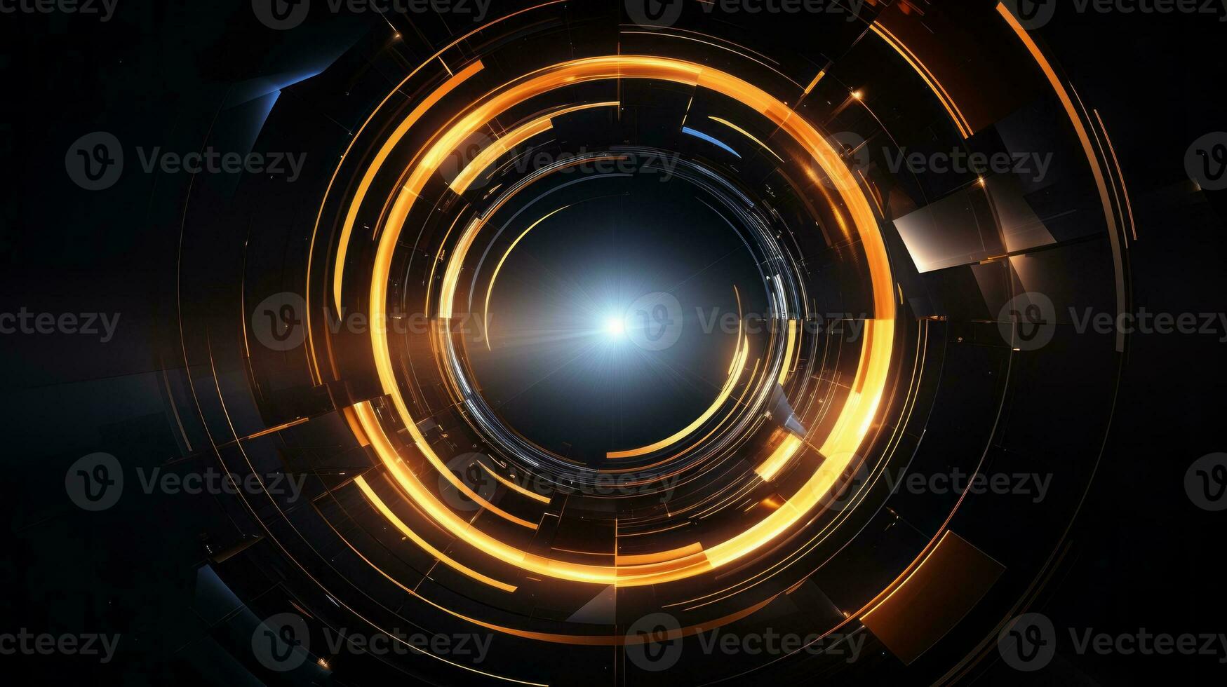 Portal like abstract design to the future. Generative AI photo