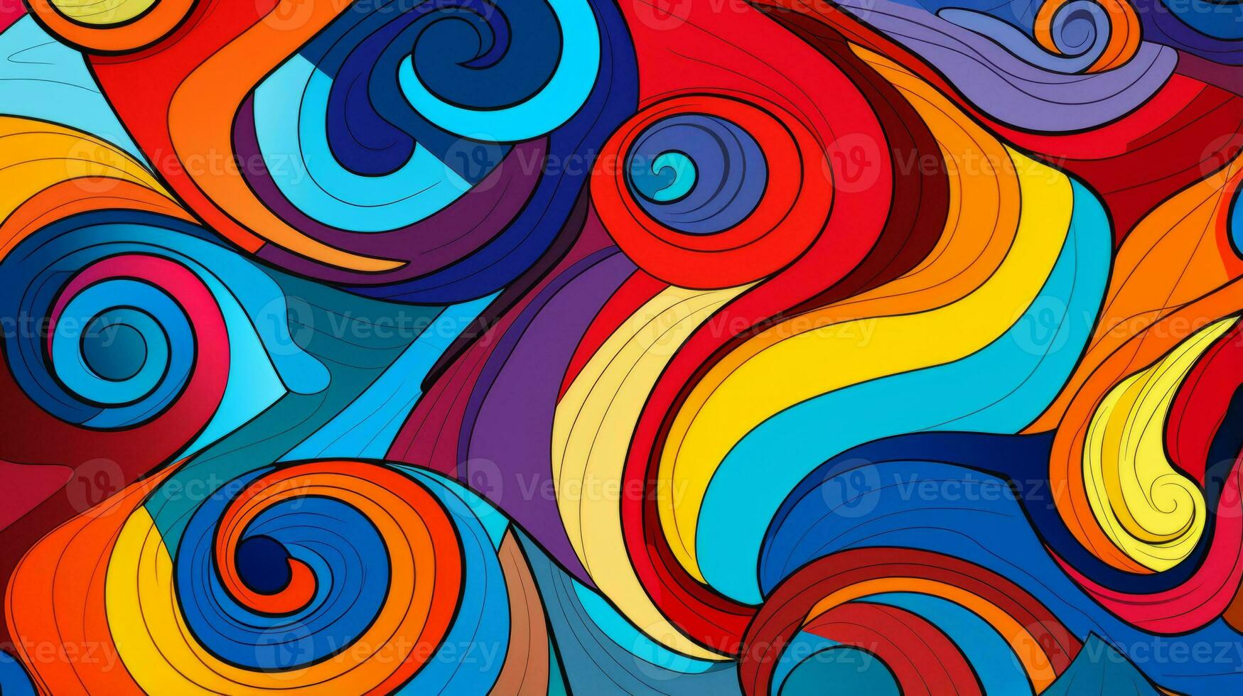 Swirls and shapes in eye catching pattern. Generative AI photo