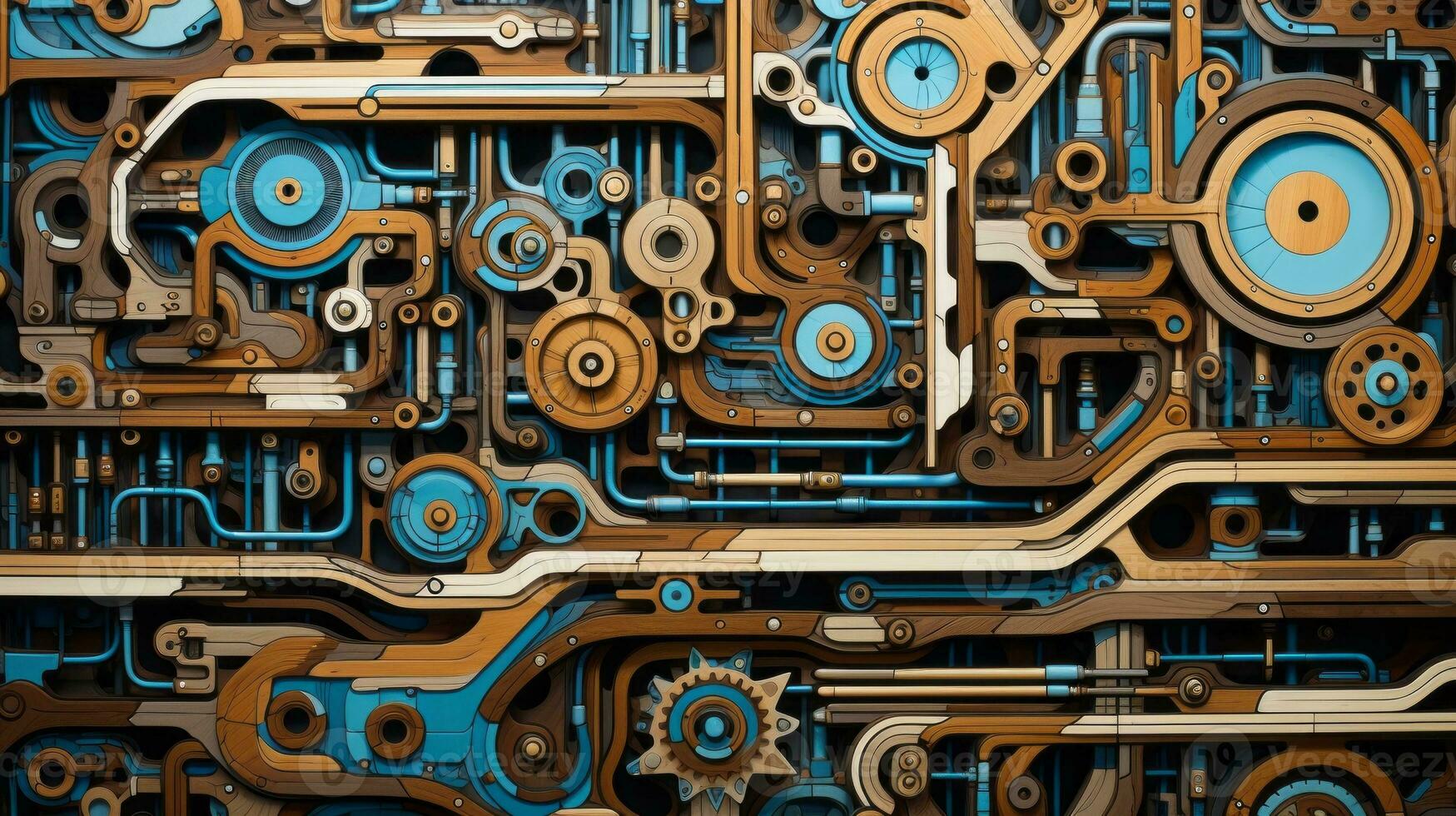 Mesmerizing tech pattern, showcases machine art. Generative AI photo