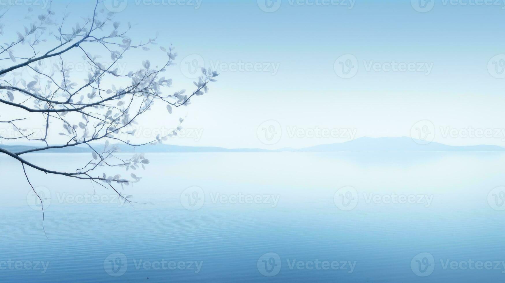 Tranquil blue background, invoking relaxation. Generative AI photo
