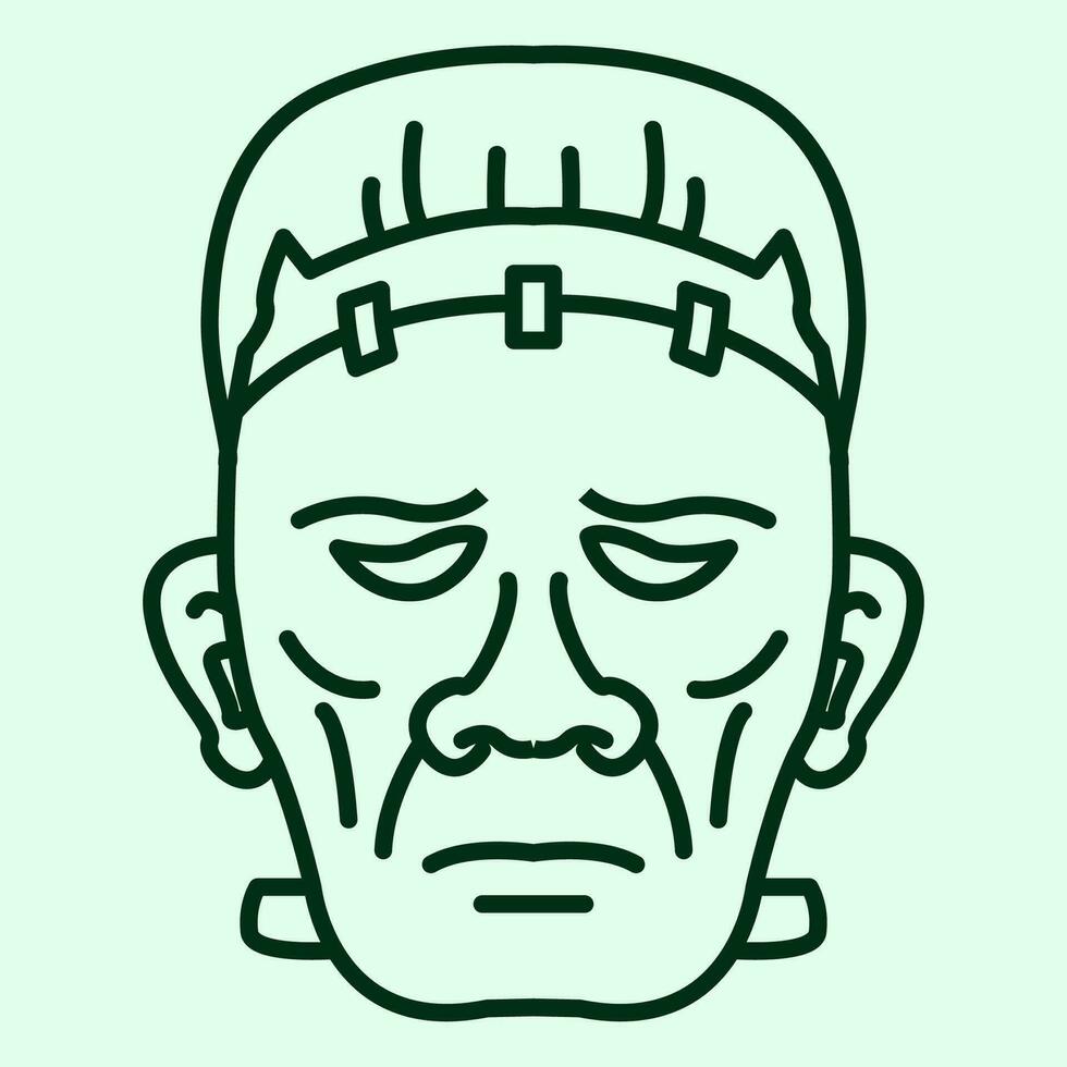 Vector Line art illustration Frankenstein. Simple Frankenstein. Frankenstein icon lineart for the illustration design, website and graphic design.