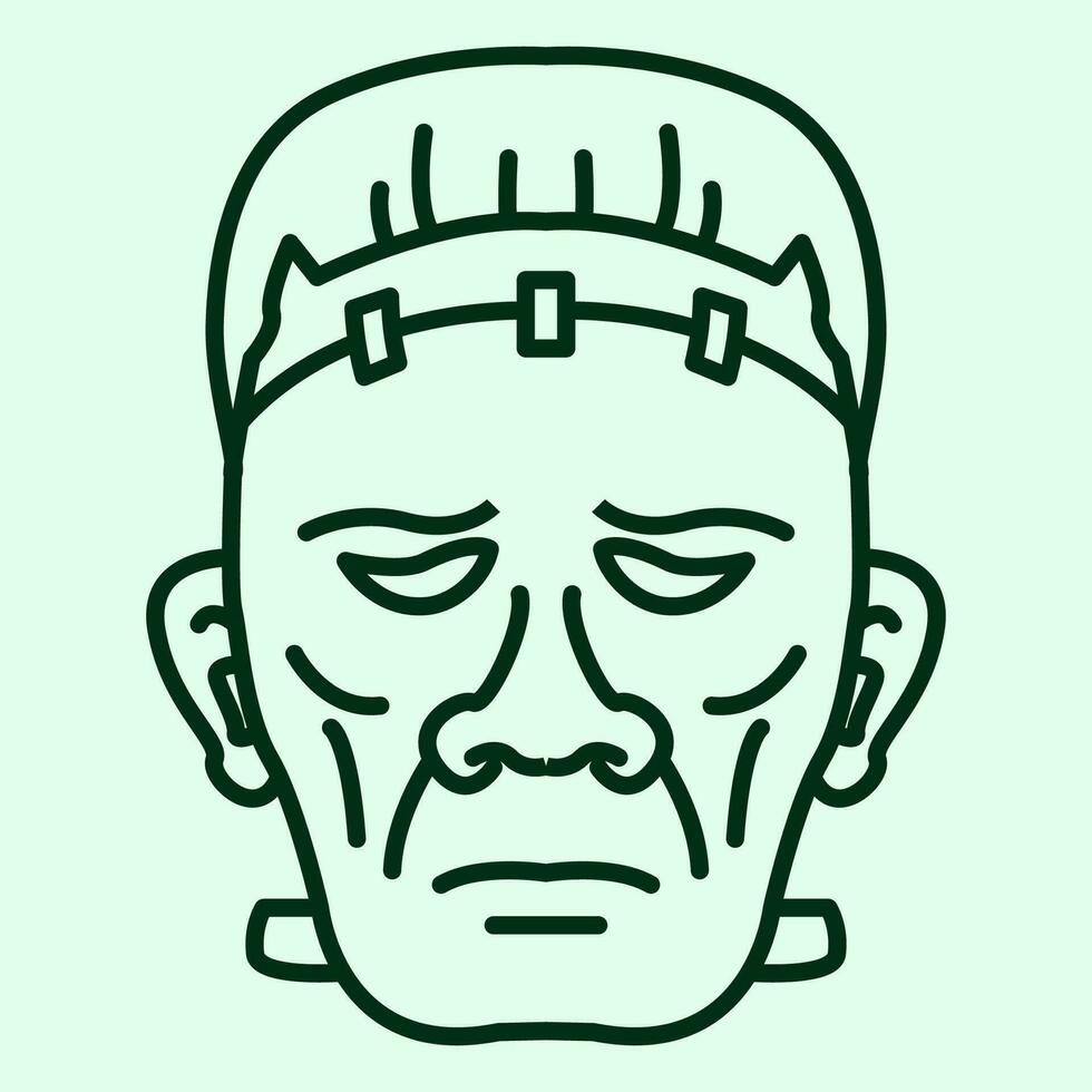 Vector Line art illustration Frankenstein. Simple Frankenstein. Frankenstein icon lineart for the illustration design, website and graphic design.