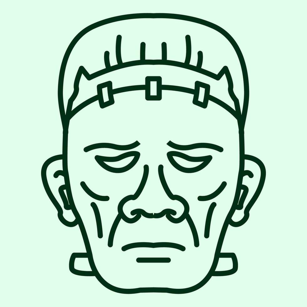 vector línea Arte ilustración frankenstein sencillo frankenstein frankenstein icono arte lineal para el ilustración diseño, sitio web y gráfico diseño.