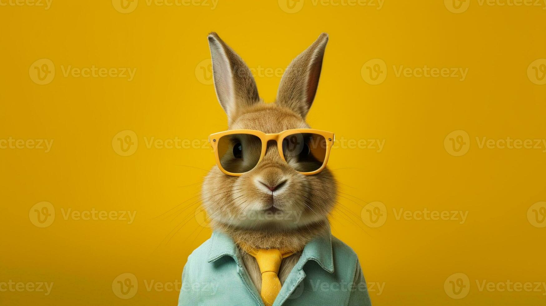 Generative AI, Cool Bunny Vibes A Rabbit Sporting Sunglasses photo