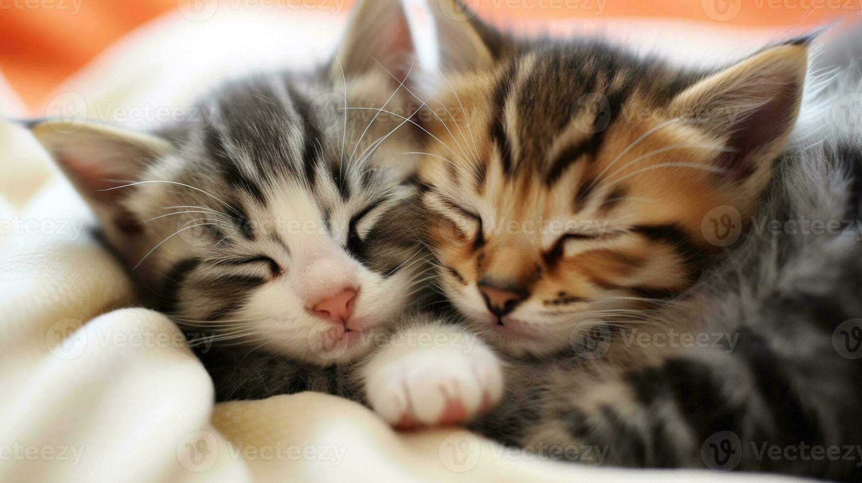 Snuggle Buddies Cozy Kitten Cuddles, AI Generative photo