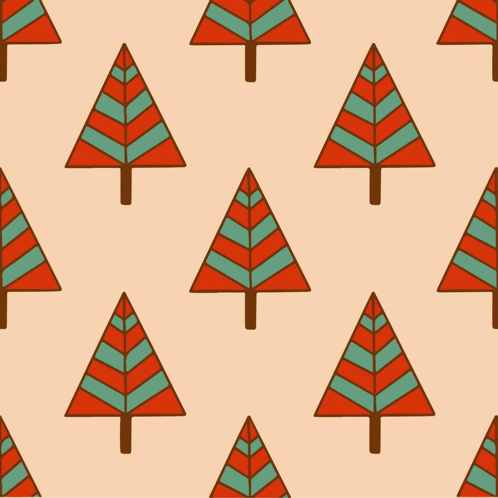 Christmas Tree Pattern Background. Social Media Post. Christmas Decoration Vector Illustration.