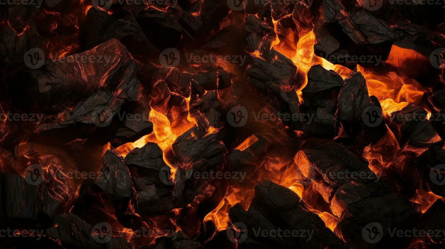Cozy Fireplace Embers, AI Generative photo