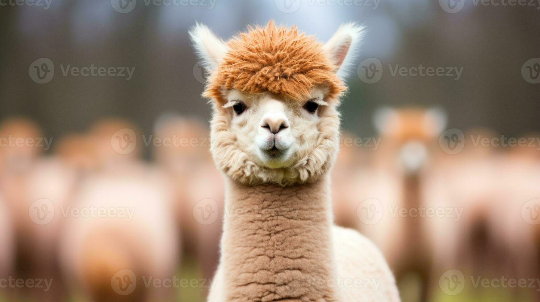 Enchanting Alpaca Charm, AI Generative photo