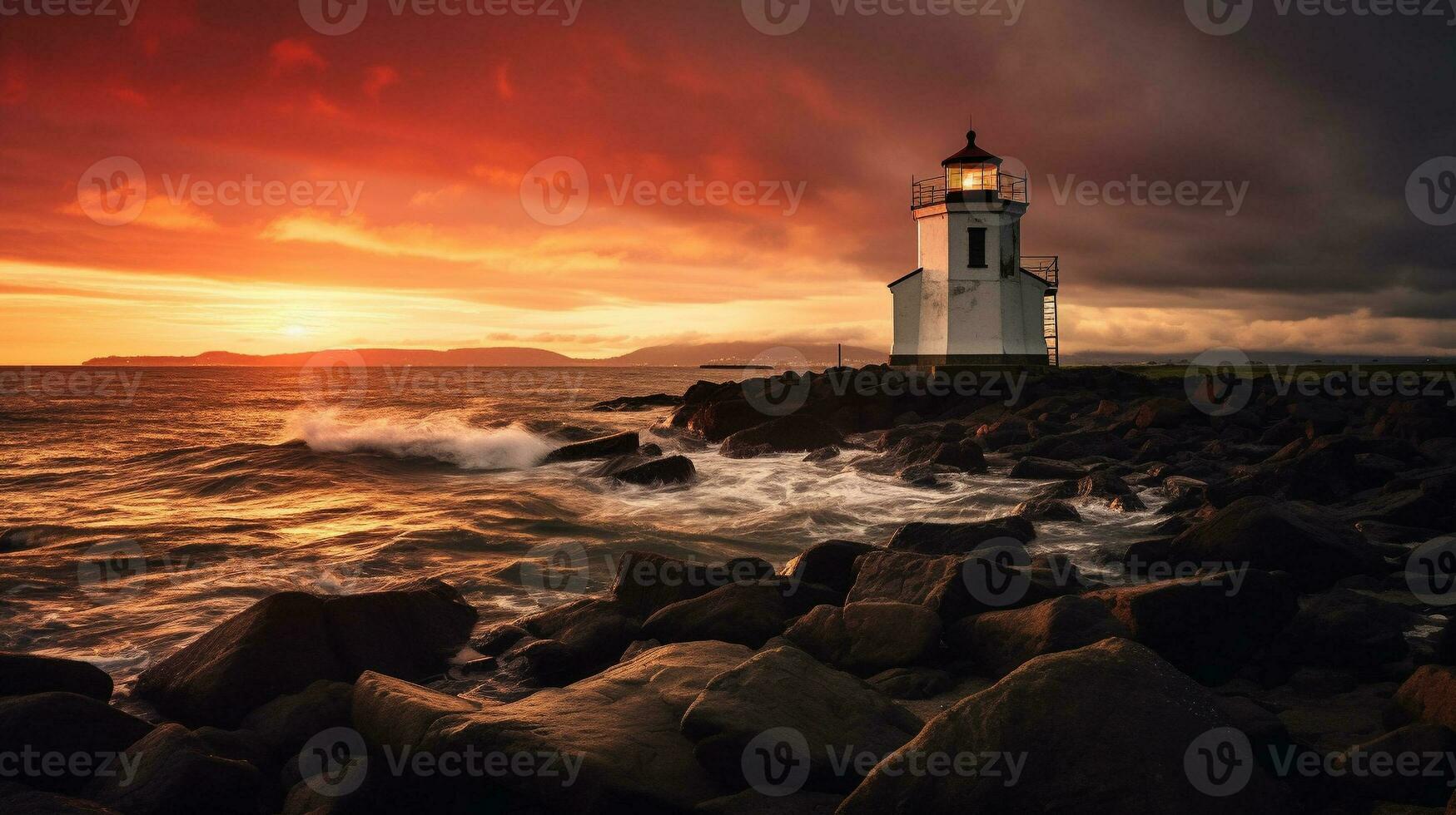 Generative AI, Guiding Beacons Capturing the Timeless Beauty of Coastal Lighthouses photo