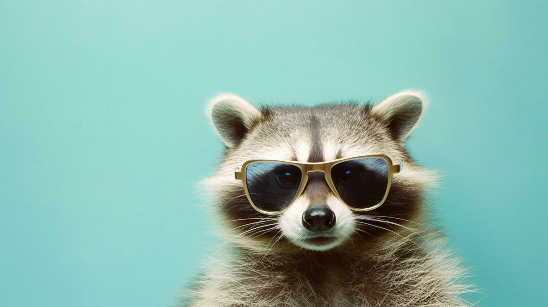Generative AI, Cool Raccoon Stylish Shades on Pastel Playground photo