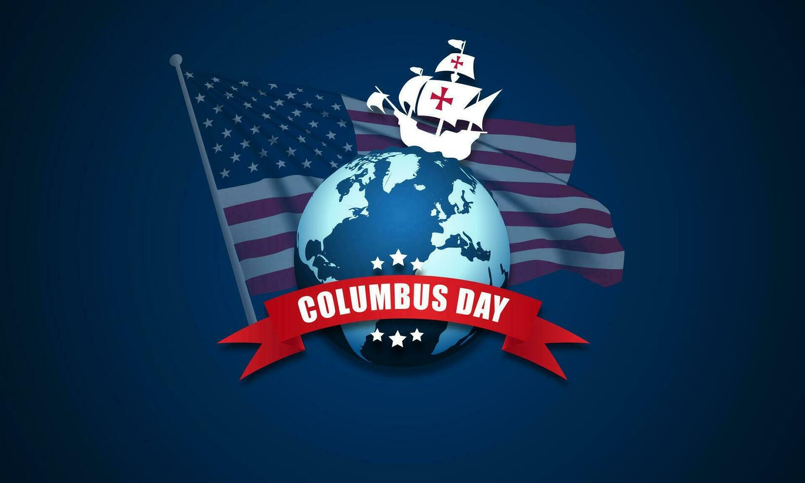 Happy Columbus Day background vector illustration