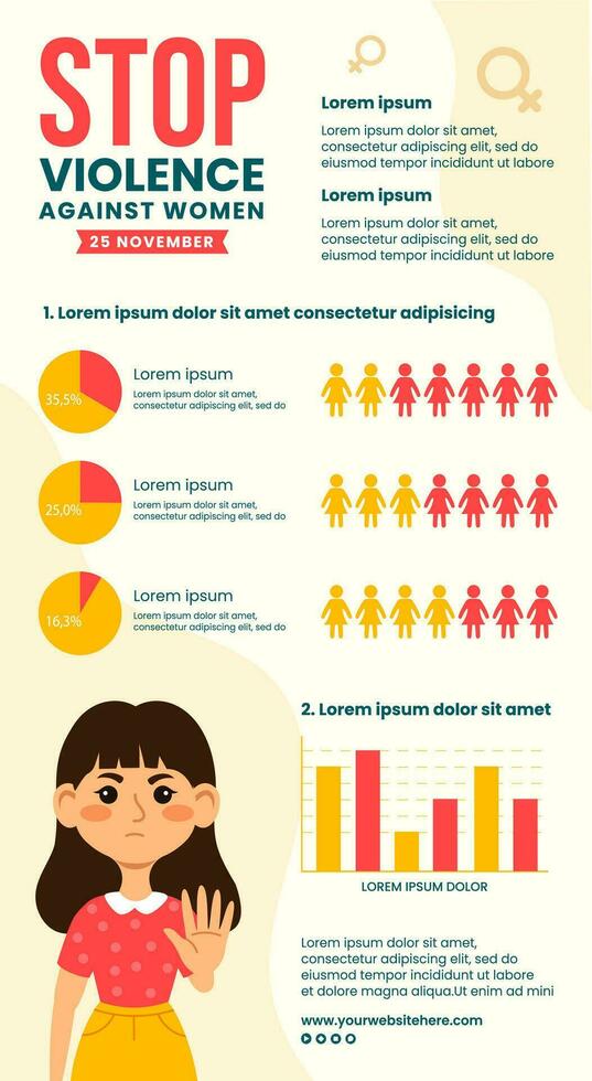 violencia en contra mujer infografía ilustración plano dibujos animados mano dibujado plantillas antecedentes vector