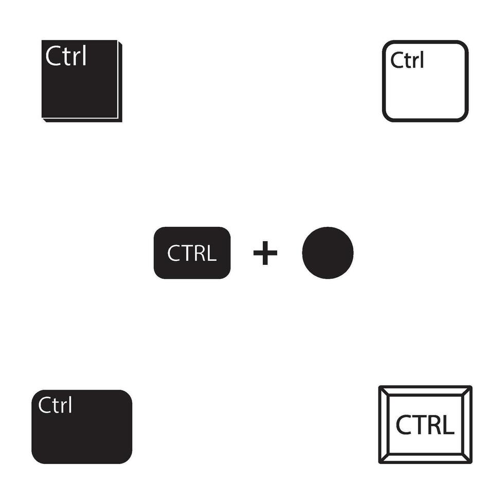 ctrl key icon vector