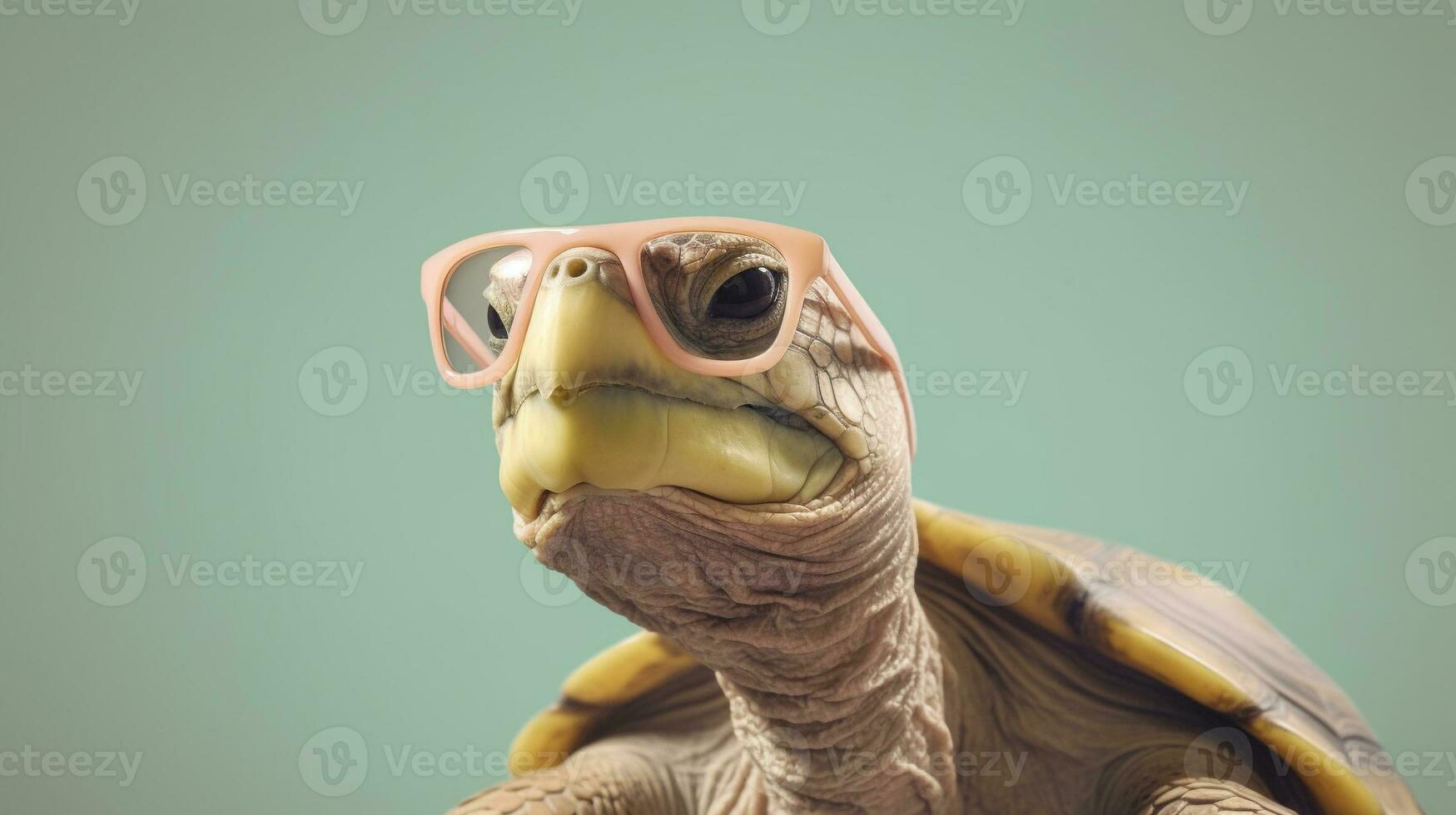 Generative AI, Cool Turtle Stylish Shades on a Pastel Playground photo