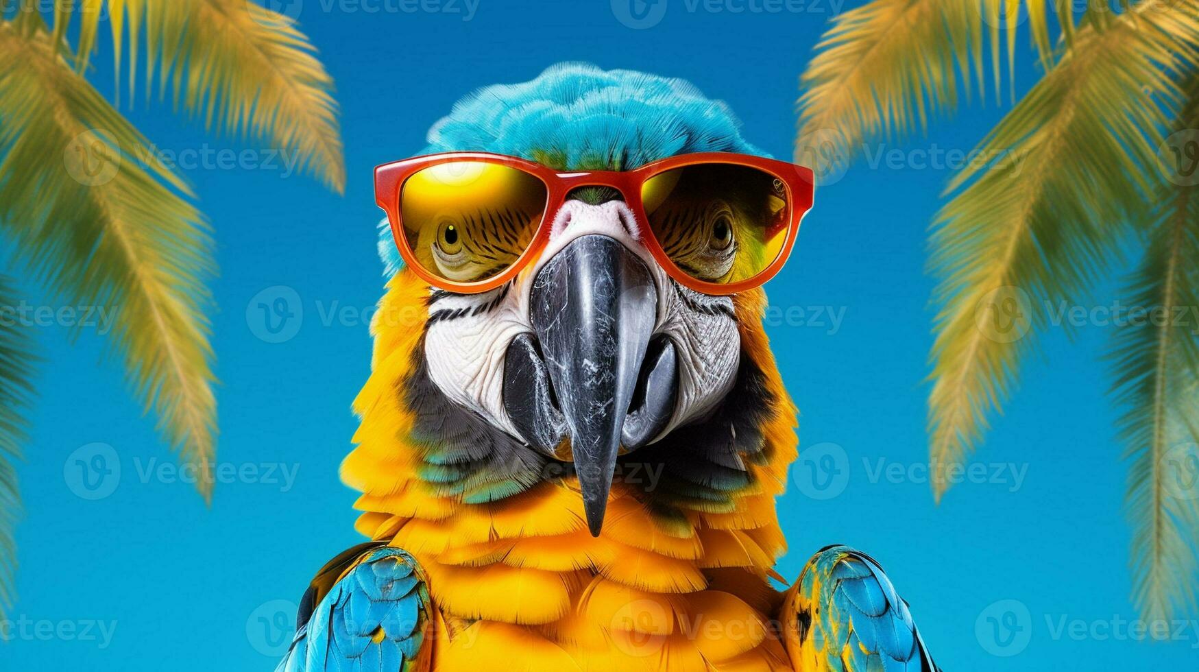 Generative AI, Vibrant Macaw A Colorful Avian Fashionista photo