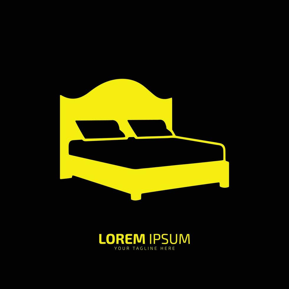 Vector illustration of a bed Isolated on a black background.