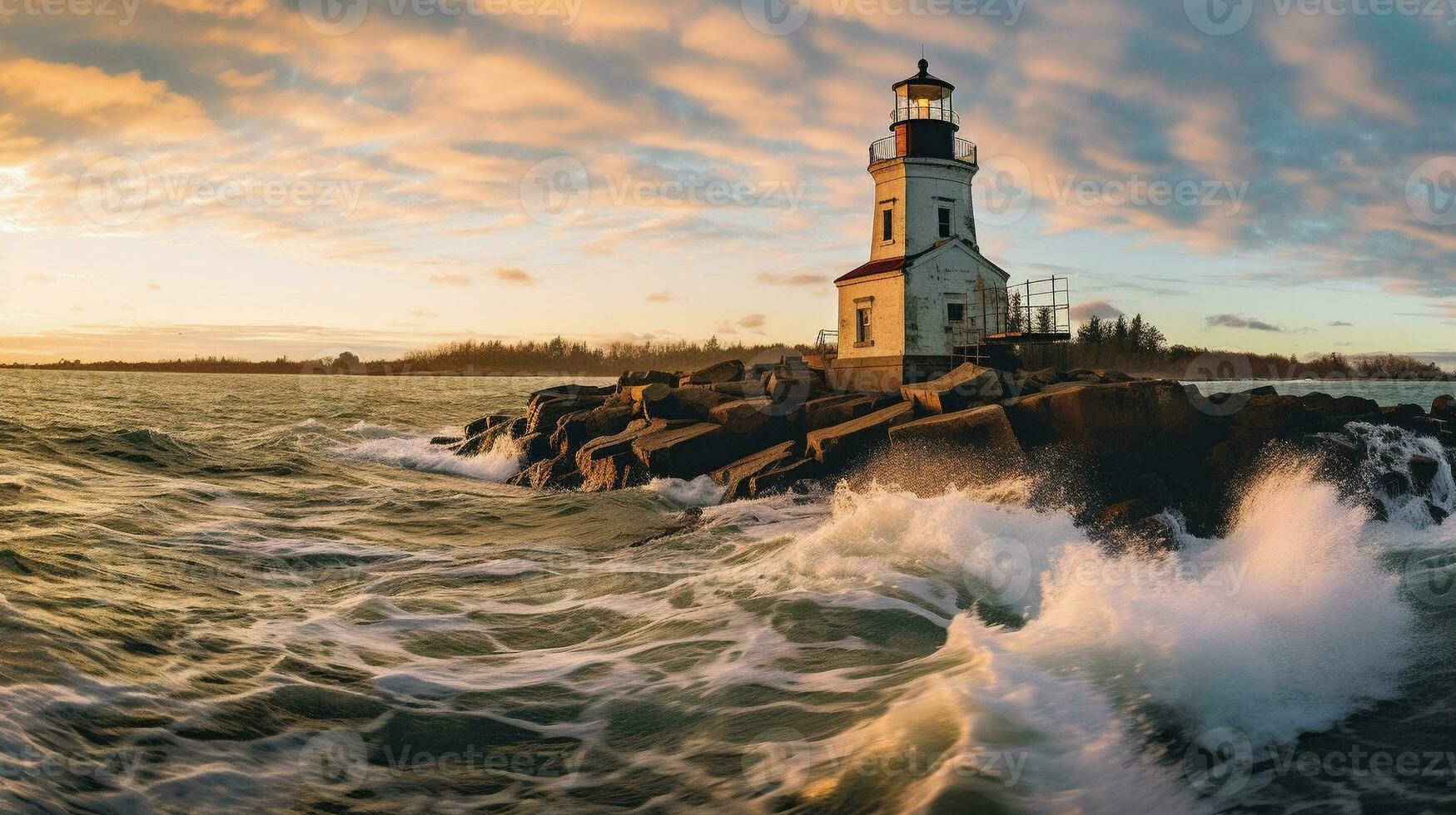 Generative AI, Guiding Beacons Capturing the Timeless Beauty of Coastal Lighthouses photo