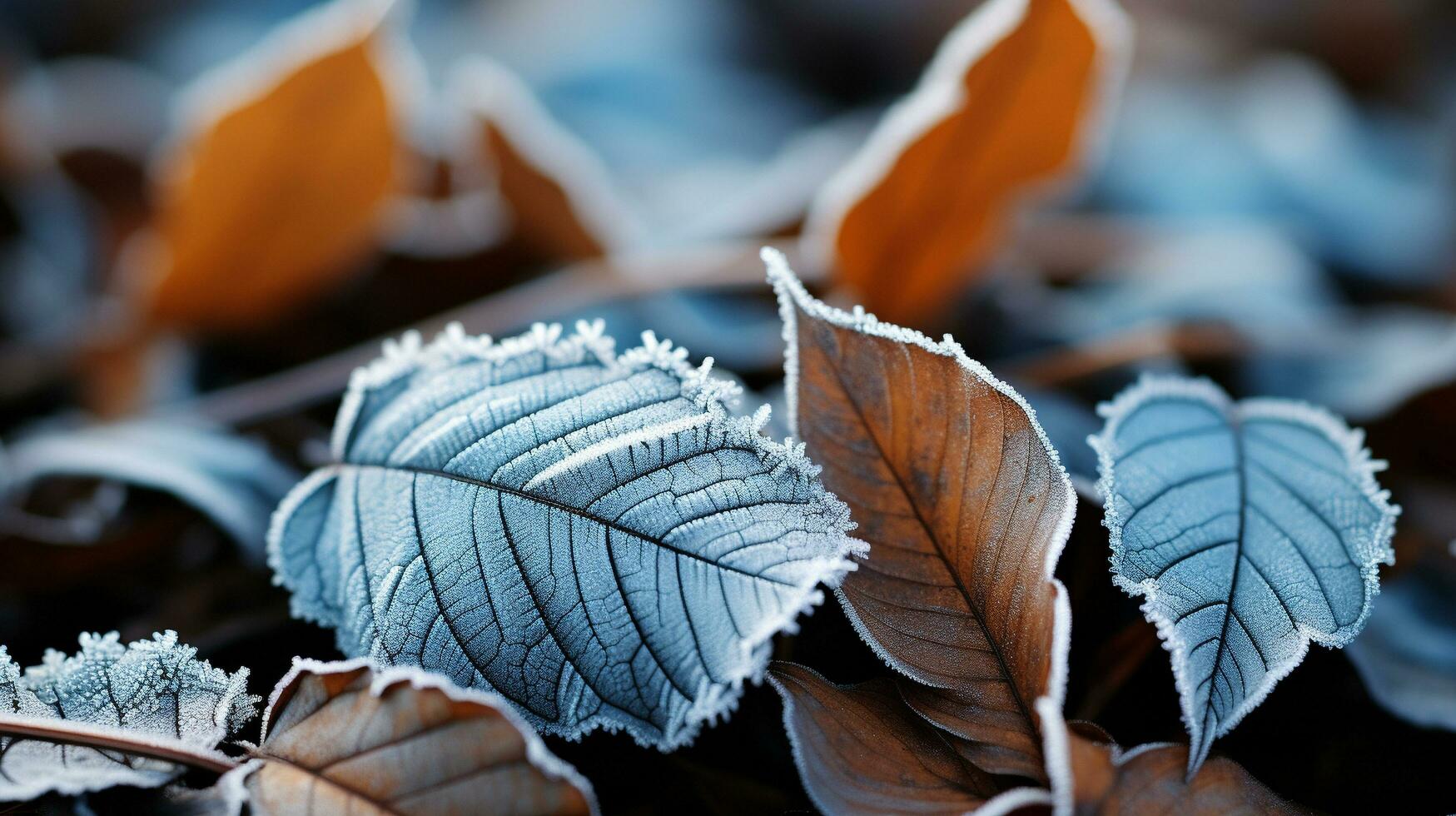 Frozen Elegance Capturing Nature's Delicate Frosty Details, AI Generative photo