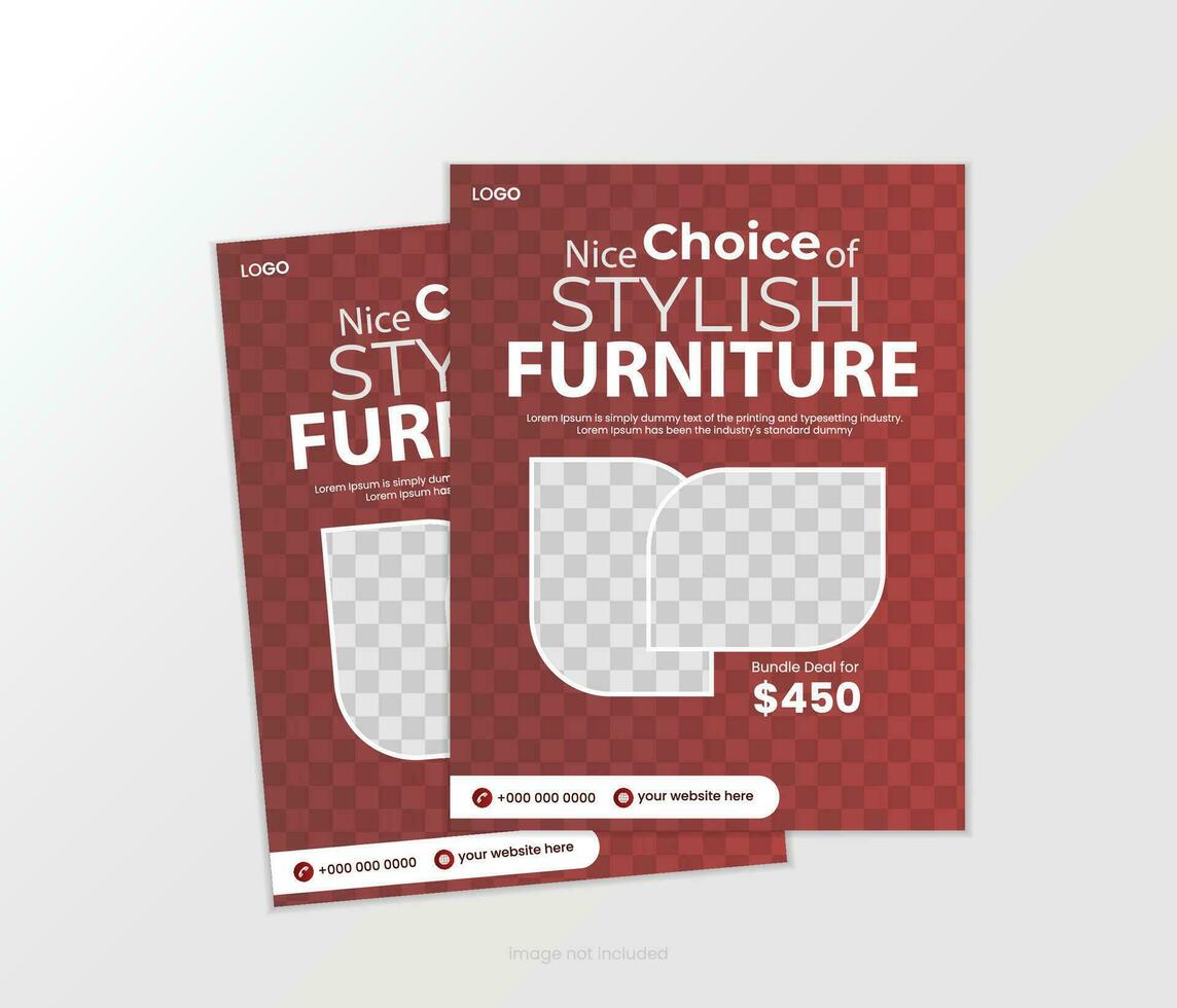 Minimalist Furniture Flyer Layout vector