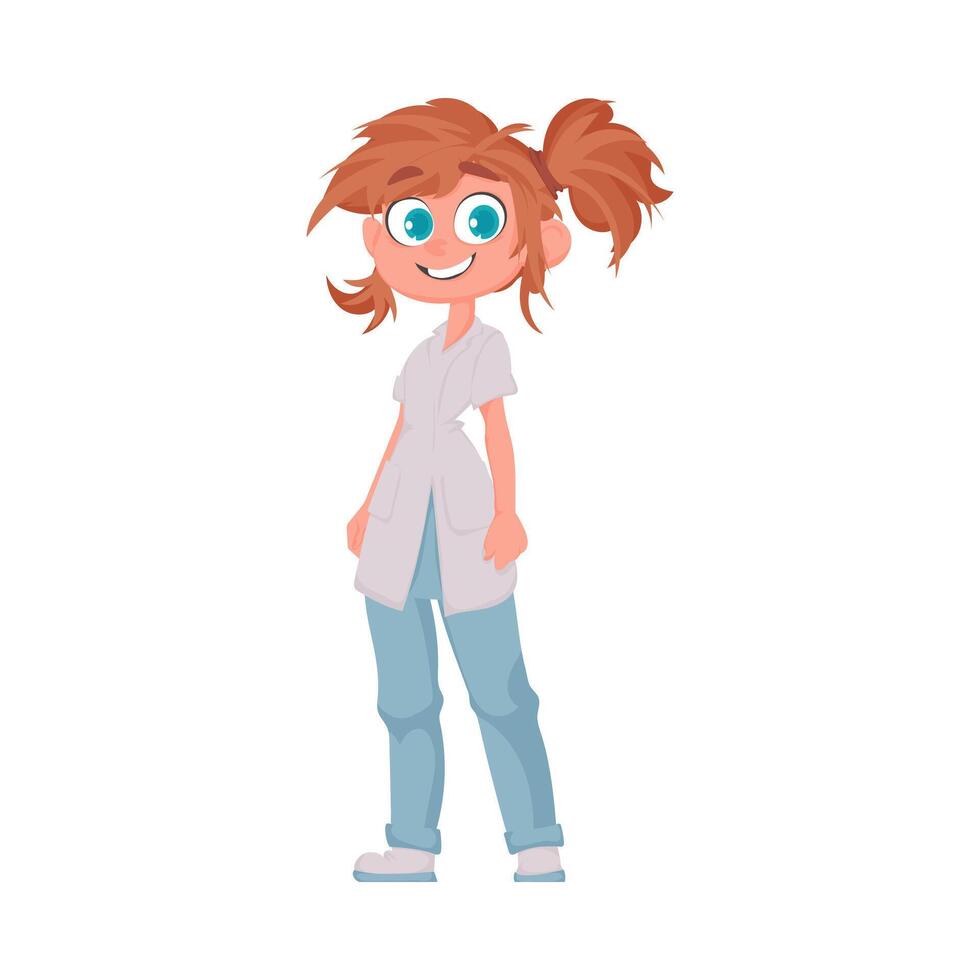 The lady doctor appears amusing and captivating when she puts on her unique outfits Illustration vector