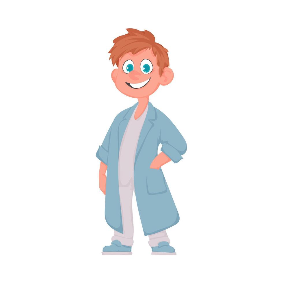 There is a good-looking man who wears clothes similar to those worn by a doctor Illustration vector