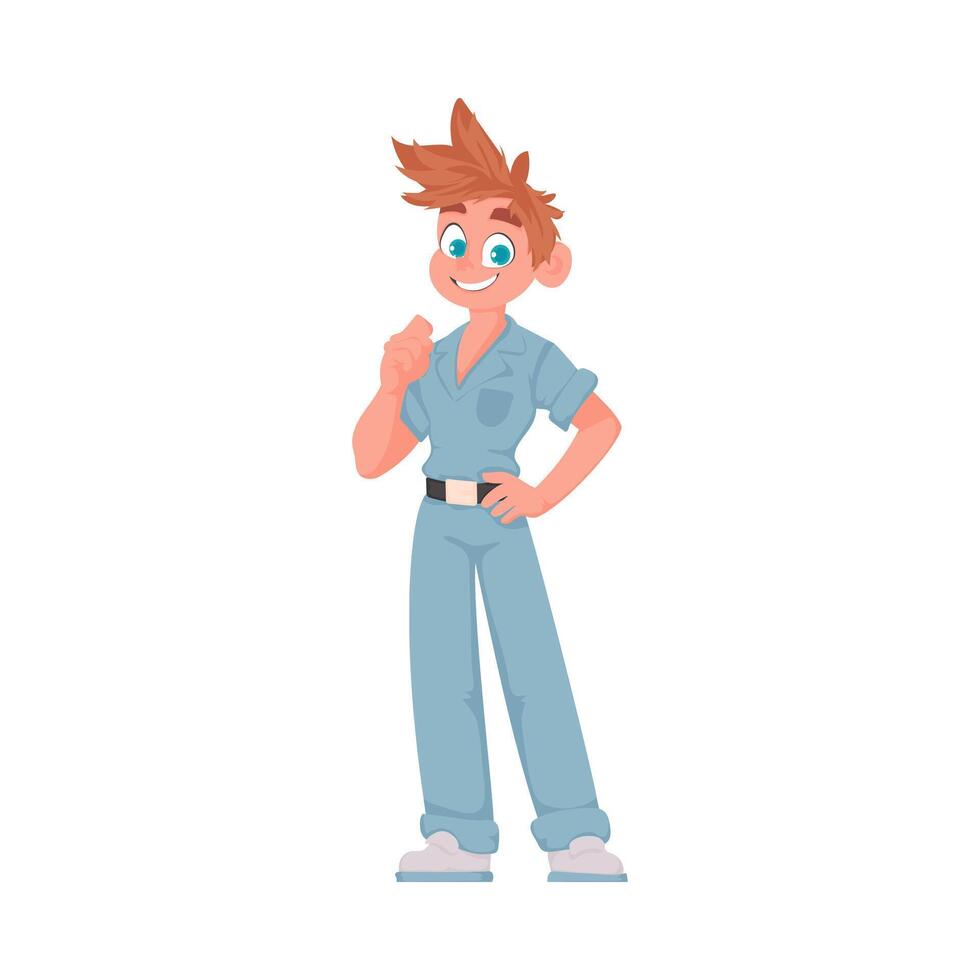 There is a handsome man who dresses like a doctor Vector Illustration