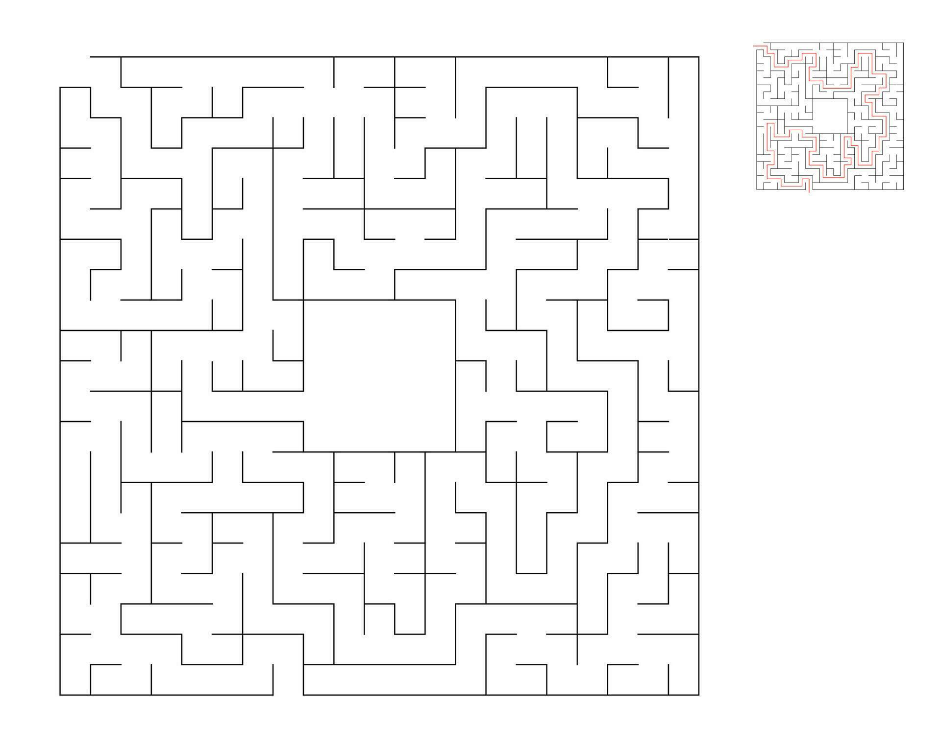 Square maze, logic game with labyrinths. maze game. A maze with answers